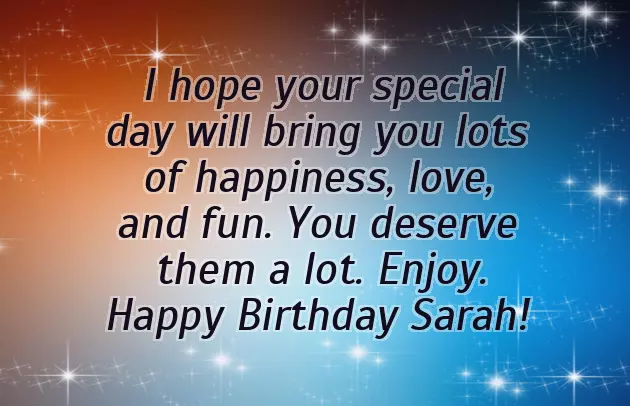 Happy Birthday Dear Sarah Happy Birthday Dear Sarah