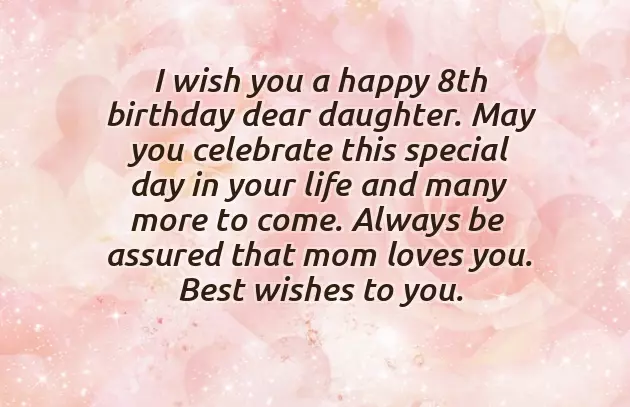 Happy 8Th Birthday To My Daughter