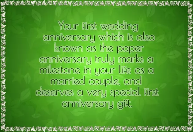 Unusual First Wedding Anniversary Gifts