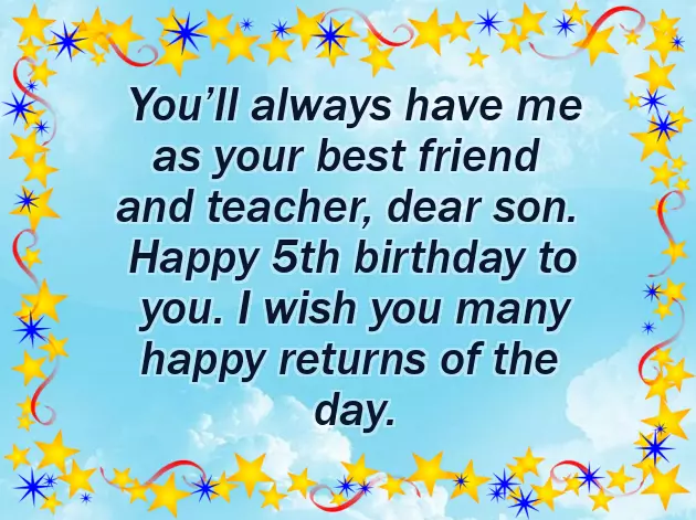 5 Year Son Birthday Wishes