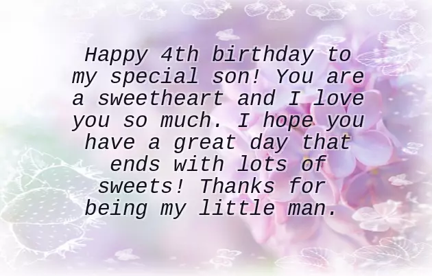 4Th Birthday Wishes To Son 4Th Birthday Wishes To Son