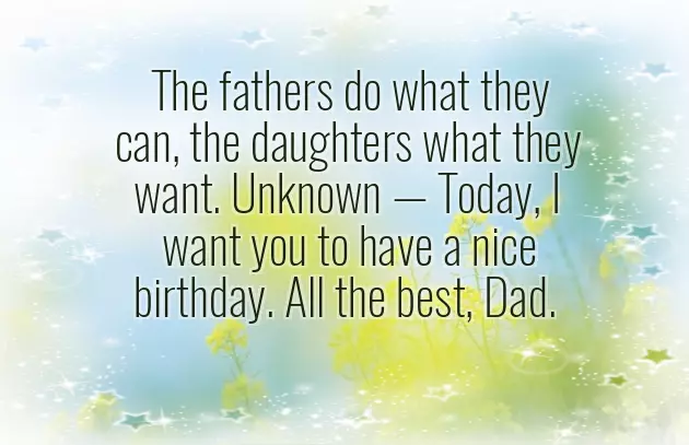 Short Birthday Wishes For Dad From Daughter