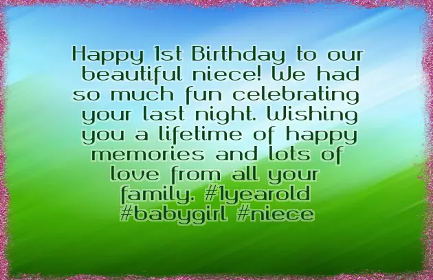 Happy First Birthday Niece Quotes