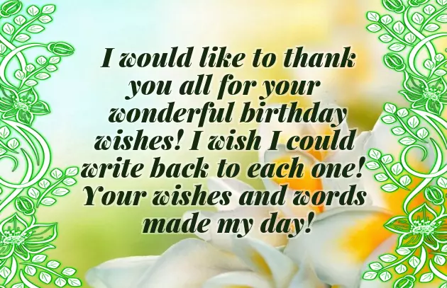 Thank You Note To Friends For Birthday Wishes