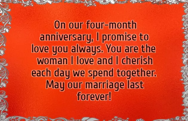 Happy 4 Month Anniversary Happy 4 Month Anniversary