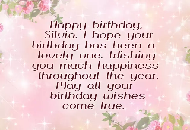 Happy Birthday Silvia Happy Birthday Silvia