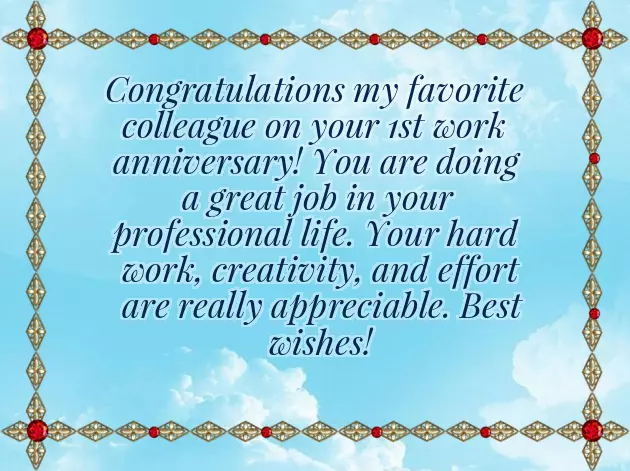 Congratulations On 1St Work Anniversary