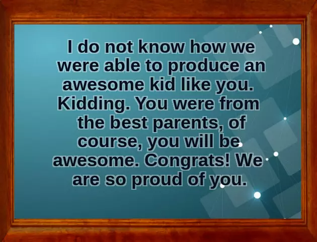 Congratulations To Your Daughter And To The Proud Parents