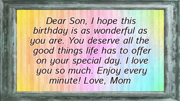 Happy Birthday Quotes For A Son From Mom