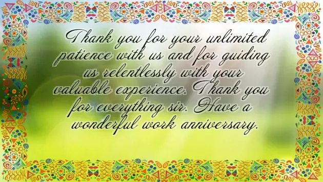 15 Year Work Anniversary Congratulations