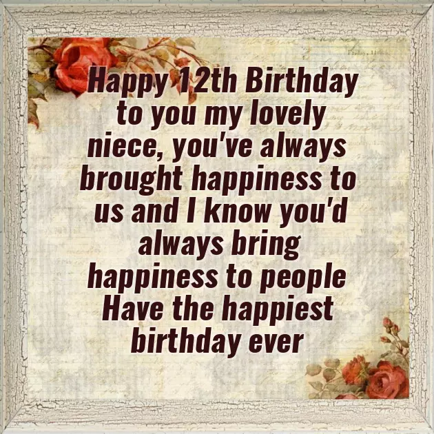 Happy 12 Birthday To My Niece