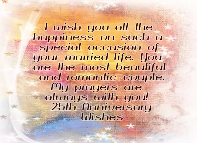 25Th Anniversary Wishes For Friends