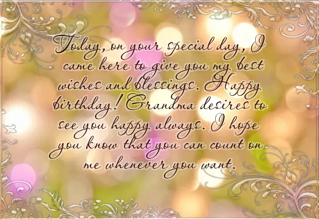 Birthday Wishes From Grandmother To Granddaughter