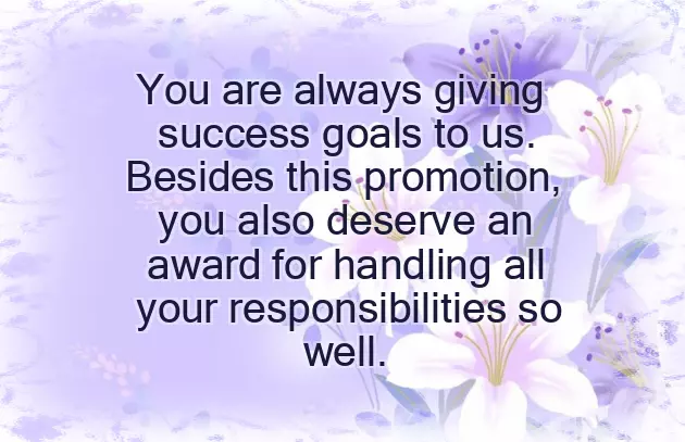 Promotion Congratulations To Boss