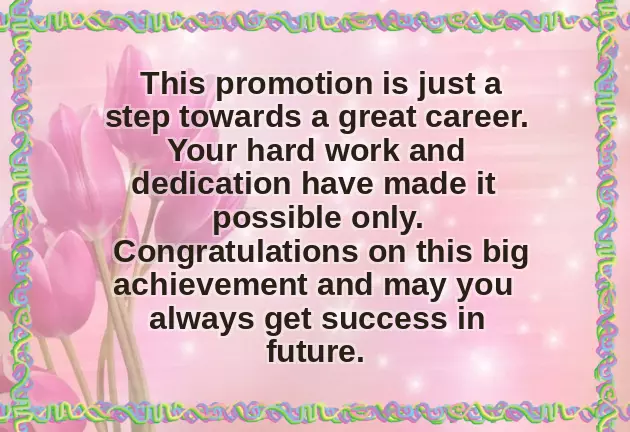 Promotion Congratulations To Boss