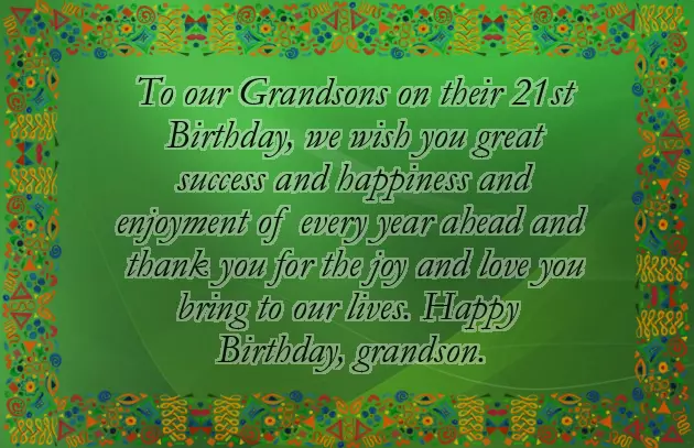 Grandson 21St Birthday Wishes Grandson 21St Birthday Wishes