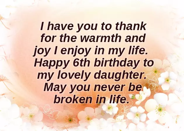 Birthday Wishes For Six Years Old Girl