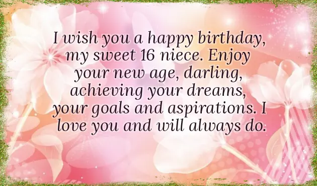 Sweet 16 Birthday Wishes Niece Sweet 16 Birthday Wishes Niece