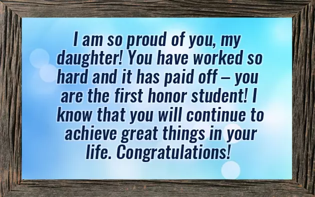 Congratulations Daughter