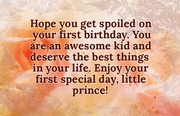 1St Birthday Wishes For Son