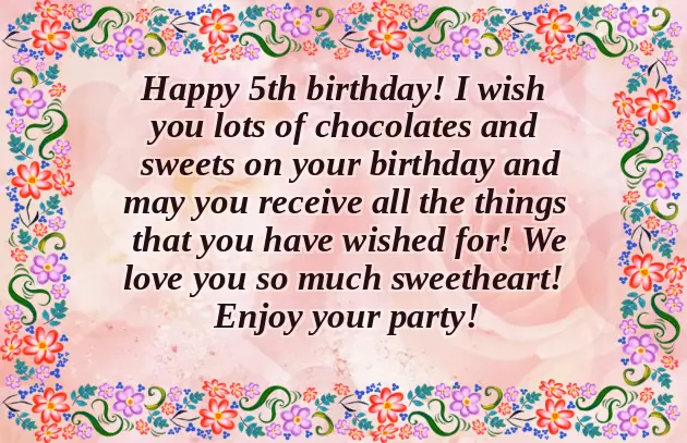 Happy Birthday Wishes For A 5 Year Old Boy