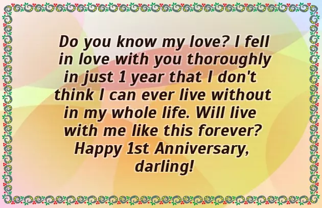 First Wedding Anniversary Message For Husband