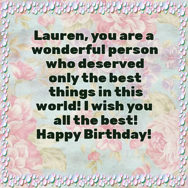 Happy Birthday Lauren Happy Birthday Lauren