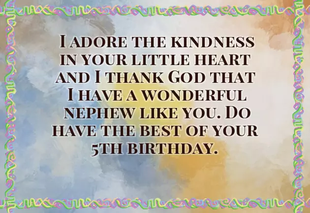 Happy Birthday Wishes For 5 Year Old Nephew