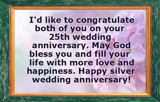 25 Year Wedding Anniversary