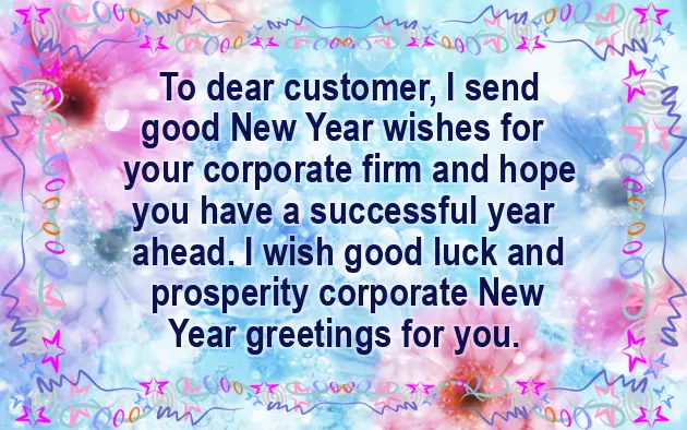 Business New Year Wishes To Customers Business New Year Wishes To Customers