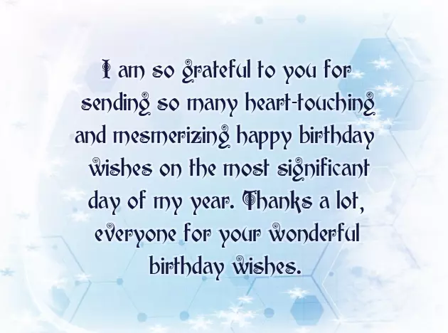 Appreciation To Friends For Birthday Wishes