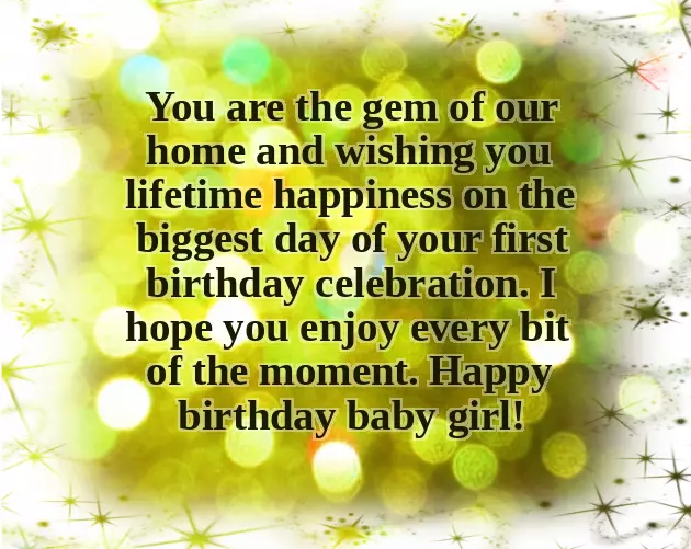 1St Year Baby Girl Birthday Wishes