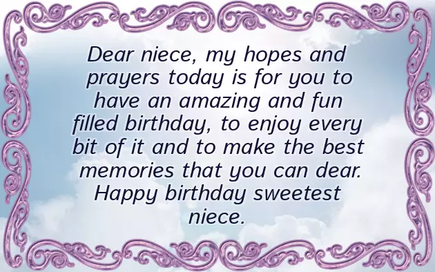 Simple Birthday Wishes For My Niece