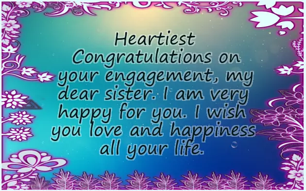 Congratulations Sister For Engagement