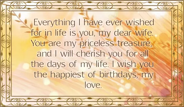 Sweet Birthday Message For Wife