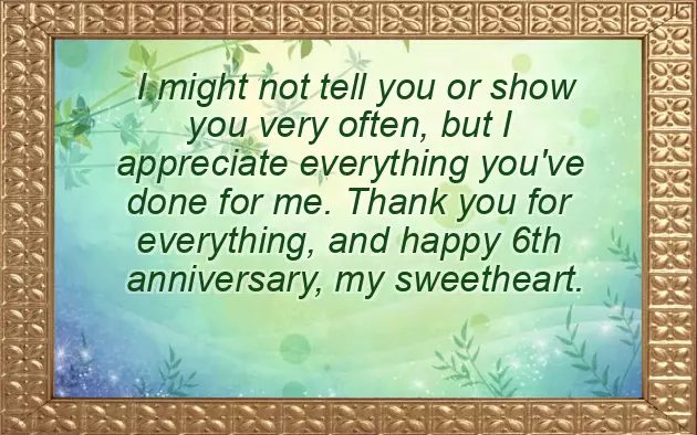 6Th Anniversary Message 6Th Anniversary Message