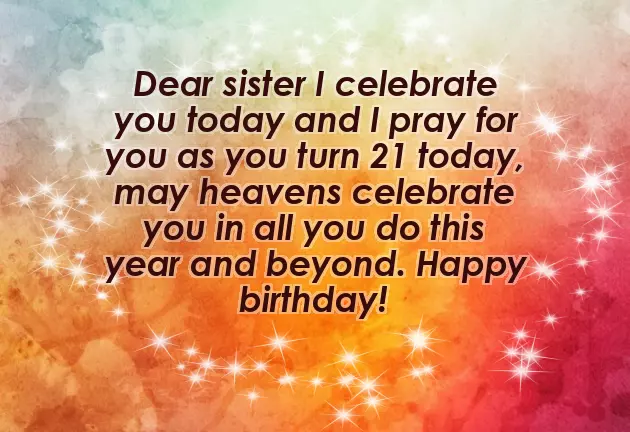 Happy 21St Birthday Sister
