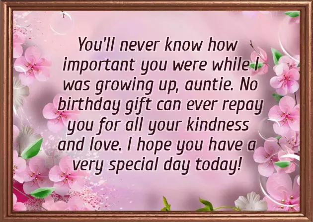 Birthday Wishes For An Aunt From Niece