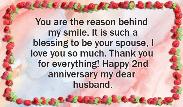 Second Anniversary Wishes For Hubby