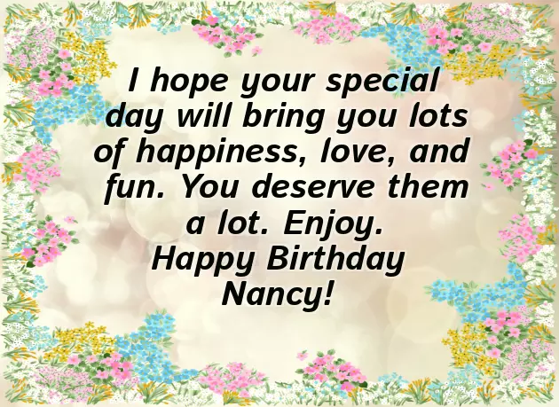 Happy Birthday Dear Nancy