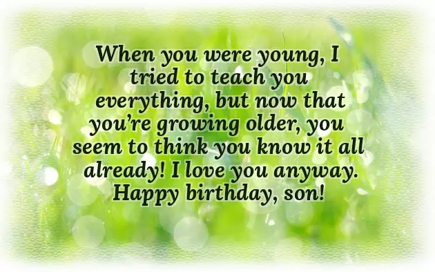 Happy Birthday Note To Son