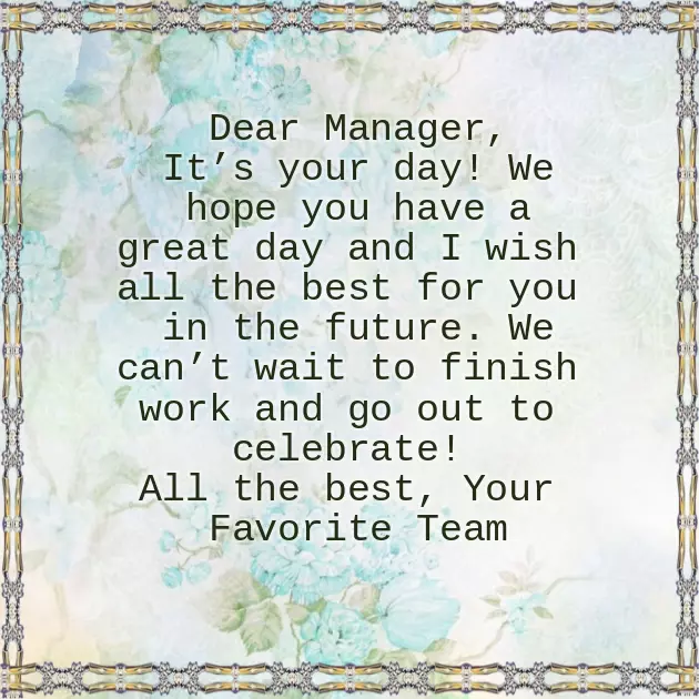 Happy Birthday To Manager Happy Birthday To Manager