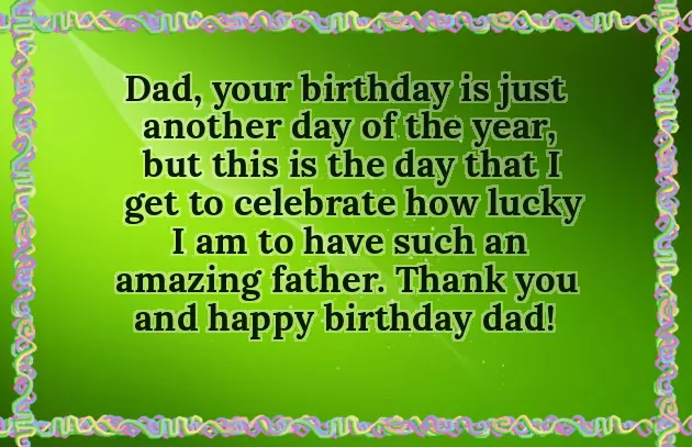 Thank You Dad For Birthday Wishes