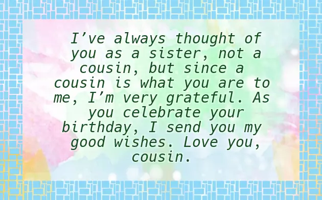 Birthday Greetings For Cousin Girl