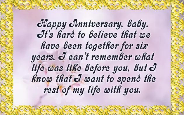 Happy 6Th Wedding Anniversary Wishes