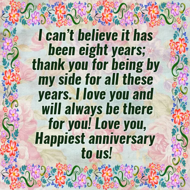 8 Year Wedding Anniversary