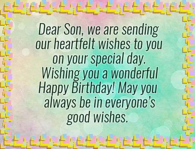 Birthday Wishes For A Son From His Parents