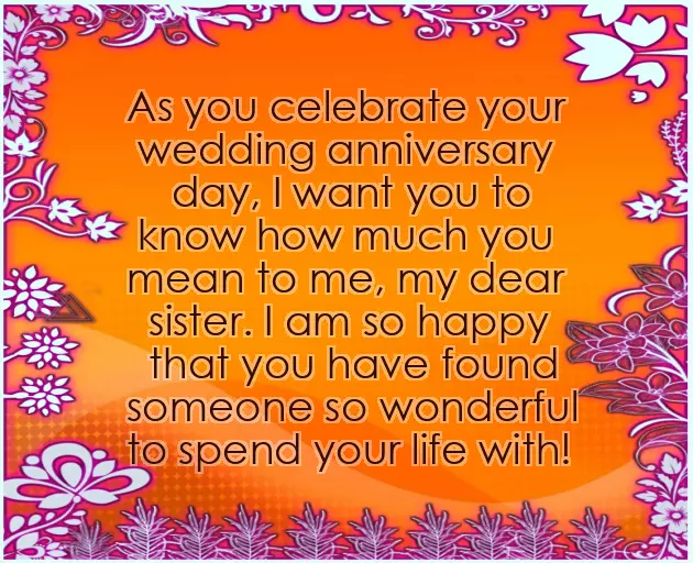 Wedding Anniversary Wishes To Sister And Jiju