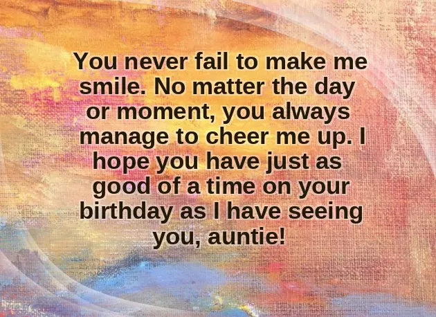 Birthday Wishes To My Favorite Aunt