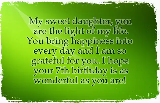 Happy 7Th Birthday My Daughter